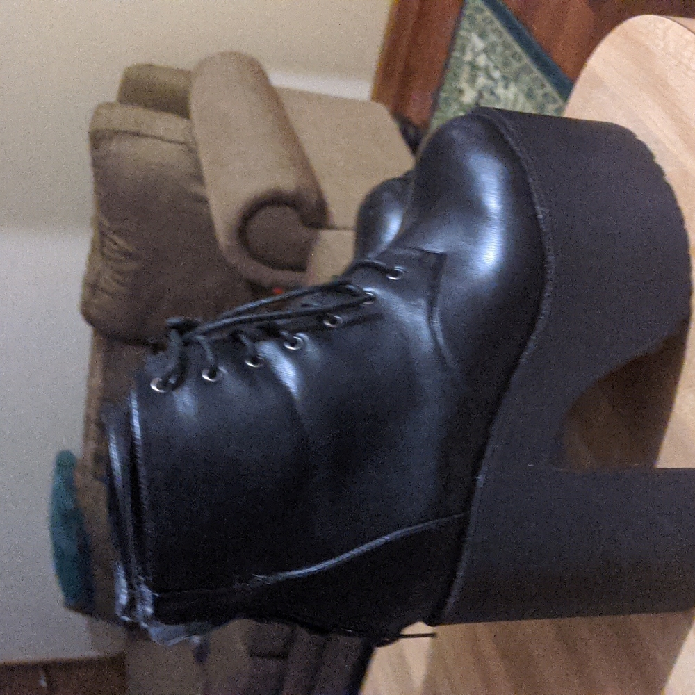 Black platform heels